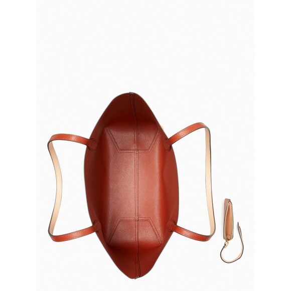 New Kate Spade Ava Reversible Tote with Pouch Double Faced Leather Crisp Peach - Picture 5 of 5